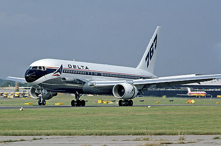 The 767 pictured here made its Farnborough Airshow debut in 1982 as the 767-200. Later it was named the Spirit of Delta Ship 102 with Delta Airlines.