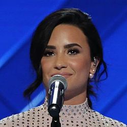 Demi Lovato at the Democratic National Convention, July 2016 (cropped B).jpg