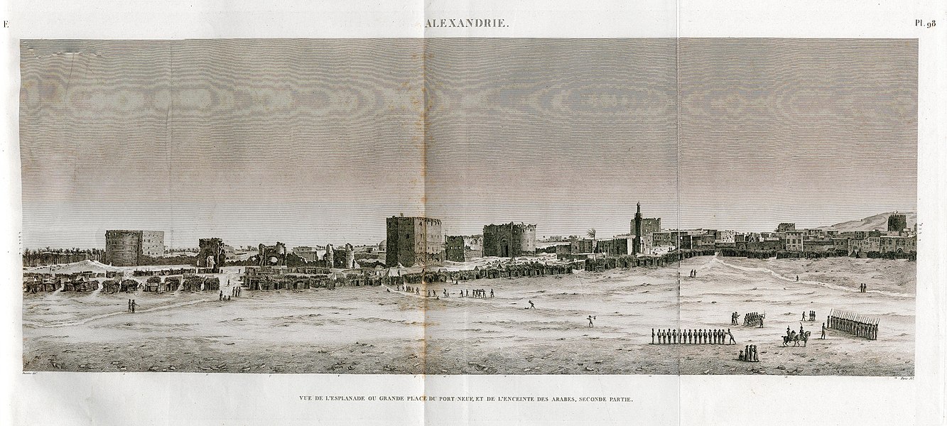 Pl.98 - Vue de l'esplanade ou grande place du port neuf, et de l'enceinte des arabes, seconde partie