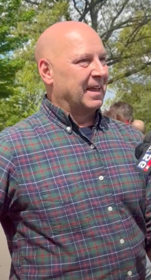 Mastriano campaigning for Governor in Wilkes-Barre in 2022 Doug Mastriano (cropped).png