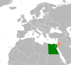 Kartta, joka osoittaa Egyptin ja Jordanian sijainnit
