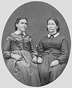 Ellen G. White and her eldest sister Caroline Clough, c. 1872.