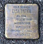 Эльза Остер, Столперштейн в бассейне Фрайбурга, улица 39