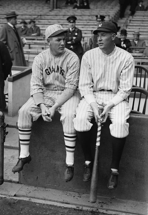 Bob Meusel (right) with his brother, outfielder Emil "Irish" Meusel