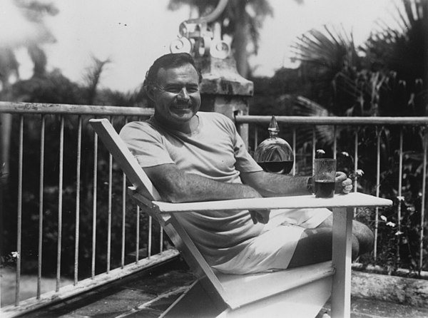 Hemingway at the Finca Vigía, his Cuban residence where he wrote The Old Man and the Sea, in 1946.