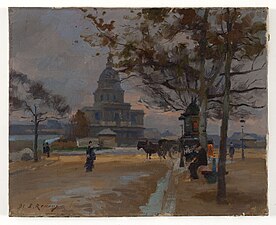 Le Dôme des Invalides vu depuis l'avenue de Ségur, 1914