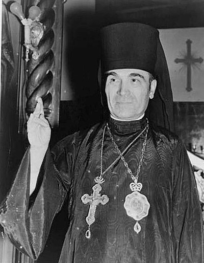 Bishop Fan Noli, founder of the Orthodox Autocephalous Church of Albania (1939). Fan Noli 1939.jpg