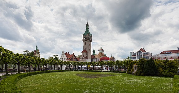 Lighthouse and garden at the Zdrojowy Square, Sopot, Poland