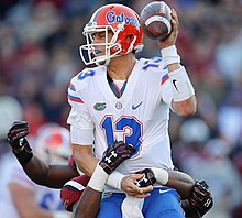 Franks with the Florida Gators in 2017 Feleipe Franks.jpg