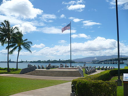 Memorial to the USS Arizona, sunk at Pearl Harbor