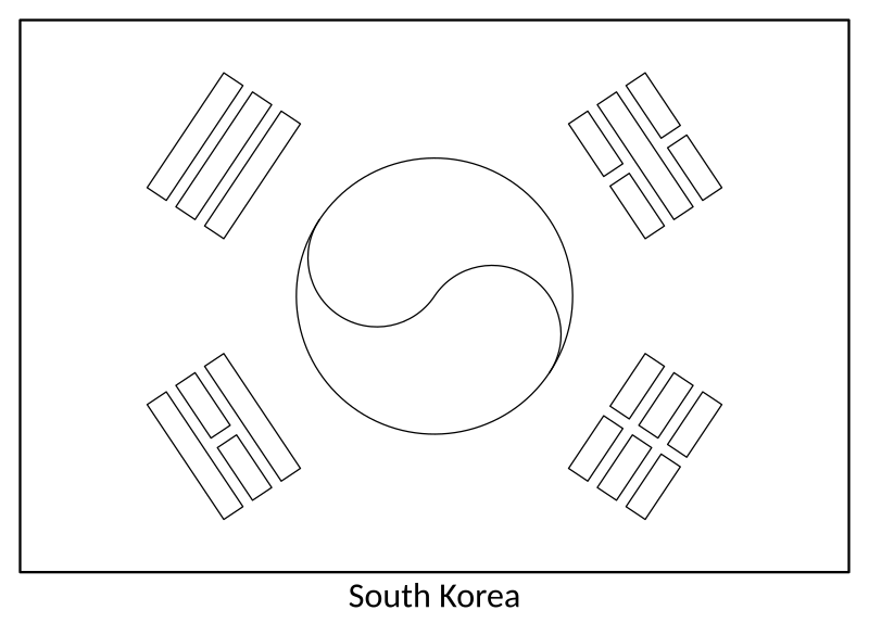 File:Flag of South Korea (colouring page).svg