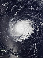 L'uragano Florence vicino al suo picco di forza il 10 settembre 2018, a sud-est delle Bermude.