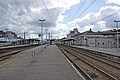La gare de Quimper : les quais et les voies en direction de Lorient