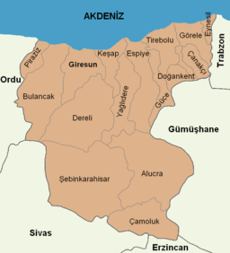 Giresun location districts.png