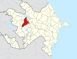 Map of Azerbaijan showing Goranbay rayon