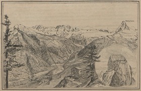 Zeichnung der Gornergrat- (links) und der Matterhornbahn (rechts) von Xaver Imfeld