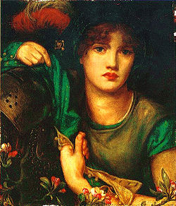 Lady Greensleeves ábrázolása Dante Gabriel Rossetti festményén