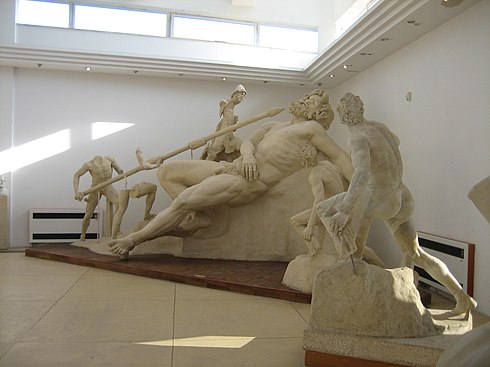 The blinding of Polyphemus, a reconstruction from the villa of Tiberius at Sperlonga, 1st century AD