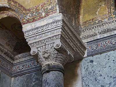 Byzantine Ionic capital in the Hagia Sophia, Istanbul, Turkey, by Anthemius of Tralles or Isidore of Miletus, 6th century※