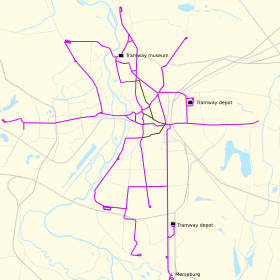 Suuntaa-antava kuva Halle-raitiotieosuudesta