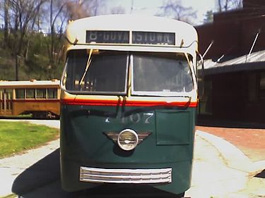 A former no. 8 streetcar, the predecessor to bus Route 8, at the Baltimore Streetcar Museum. This vehicle is now used to give rides to visitors. Historic no.8 streetcar, Baltimore Streetcar Museum.jpg