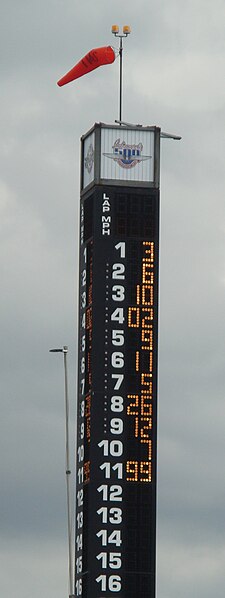 Scoring pylon at the close of pole day qualifications in 2009.