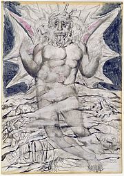 William Blake depicting Dante's Satan Illustrations to Dante's Divine Comedy, object 72 Butlin 812-69 recto Lucifer.jpg