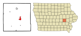 Iowa County Iowa Incorporated and Unincorporated areas Williamsburg Highlighted.svg