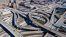 The Jane Byrne Interchange in downtown Chicago Jane M. Byrne Interchange 4-1-22.jpg