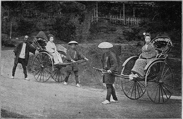 Japanese rickshaws c. 1897