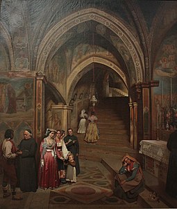 Paysans romains visitant l'église de Subiaco (1845), huile sur toile, musée de Grenoble.