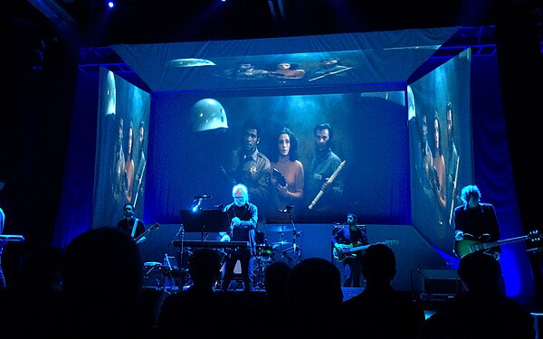 Filmmaker and composer John Carpenter, who has directed and scored numerous horror films, performing in 2016