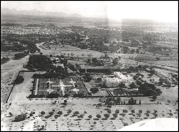 An aerial view of Jorawar Palace, 1936