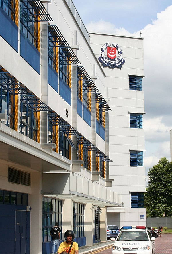 The headquarters of Jurong Police Division, with the Singapore Police Force crest prominently displayed