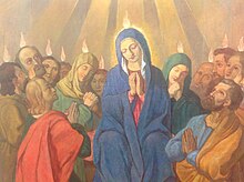 Queen of the Apostles, Pentecost picture by Serafino Cesaretti, created in 1848 on behalf of St.  Vincent Pallotti