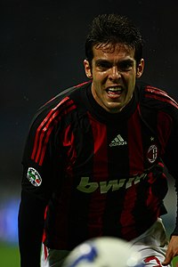 Manchester City shook the football world after media outlets claimed that they planned to make a world record bid to sign the then-Milan playmaker, Kaka Kaka of AC Milan, April 19, 2009.jpg
