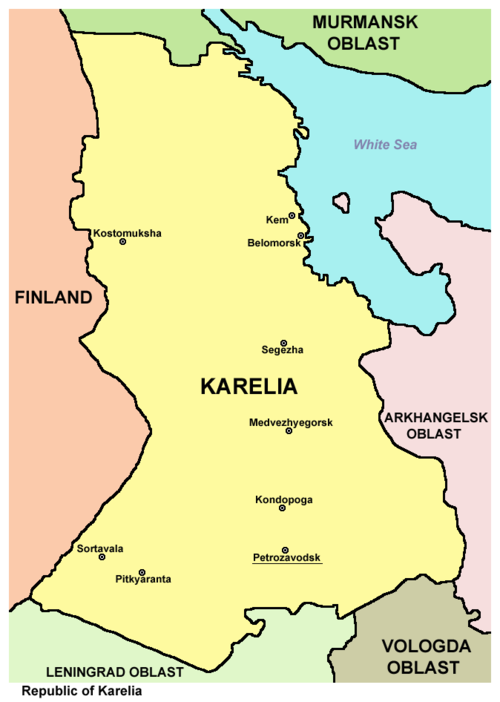 Largest cities of the Republic of Karelia.