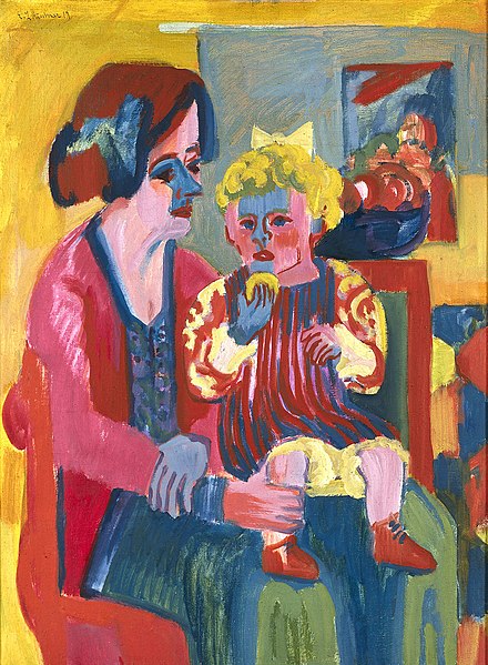 File:Kirchner - Vrouw met kind, Meisje met kind, 1919, 1956.0199.jpg