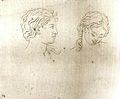 Caspar David Friedrich: Zwei Studien eines weiblichen Kopfes, um 1790/94