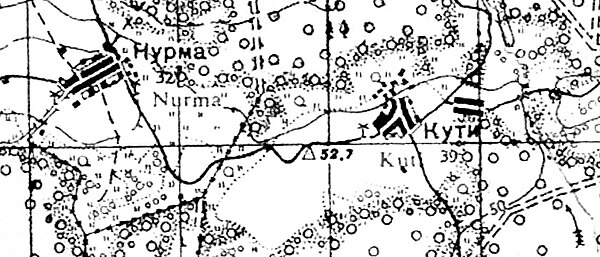 План деревни Кути. 1941 год