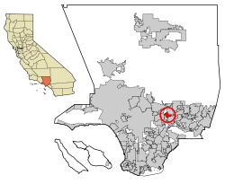 Location of Temple City in Los Angeles County, California