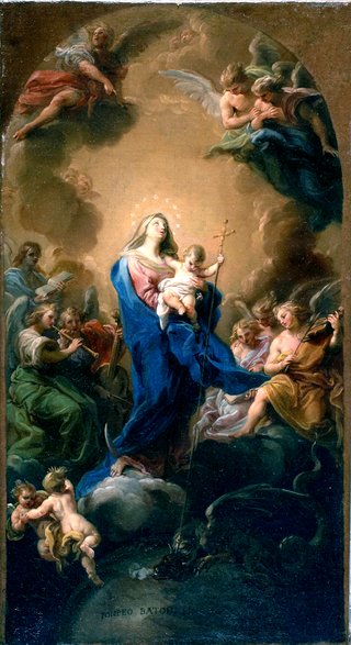 La Vierge à l'Enfant en gloire Pompeo Batoni -Princeton.png