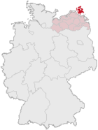 Lage des Landkreises Rügen in Deutschland