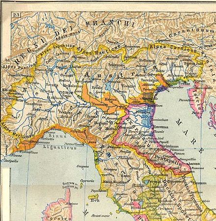 The Lombard Kingdom with its three main areas: Neustria, Austria and Tuscia