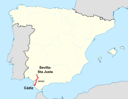 A Sevilla–Cádiz nagysebességű vasútvonal útvonala