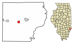 Lawrence County Illinois Incorporated and Unincorporated areas Bridgeport Highlighted.svg