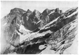 Le glacier de la Cascade vu depuis le front du glacier du Casque, le 30 septembre 1911