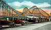 Postcard illustrating the Lightning roller coaster at Revere Beach