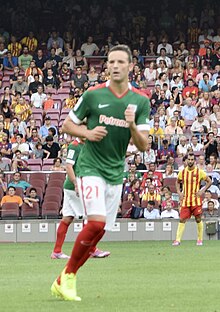 Viguera playing for Athletic at Camp Nou in Barcelona, 2014 Lionel Messi in a La Liga match at Camp Nou, Barcelona ( Ank Kumar, Infosys Limited) 03 (cropped).jpg