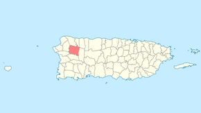 Муніципалітет Сан-Себастьян на карті Пуерто-Рико